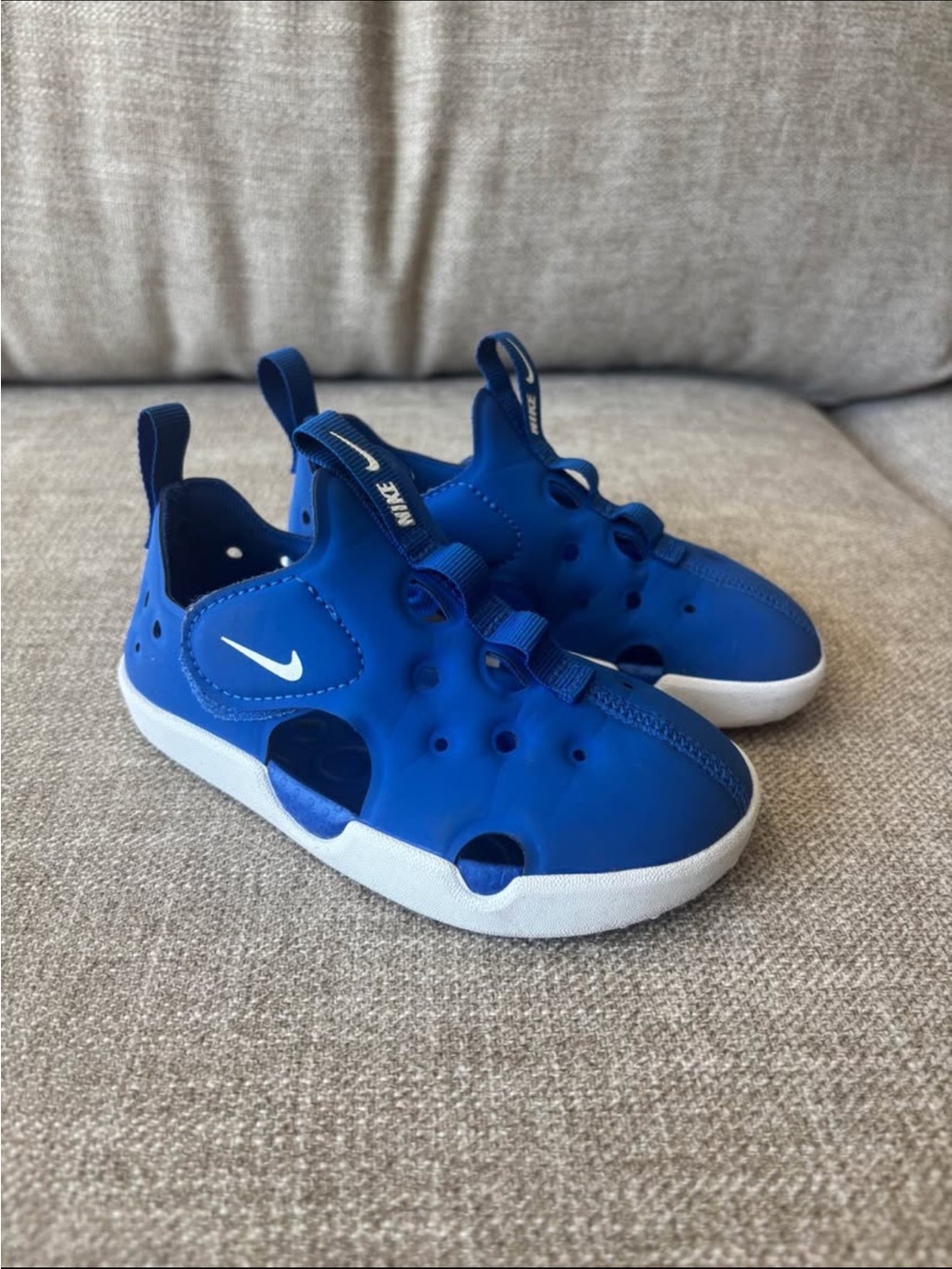 Nike Kids Royal Blue Slip-On Water Shoes with White Sole